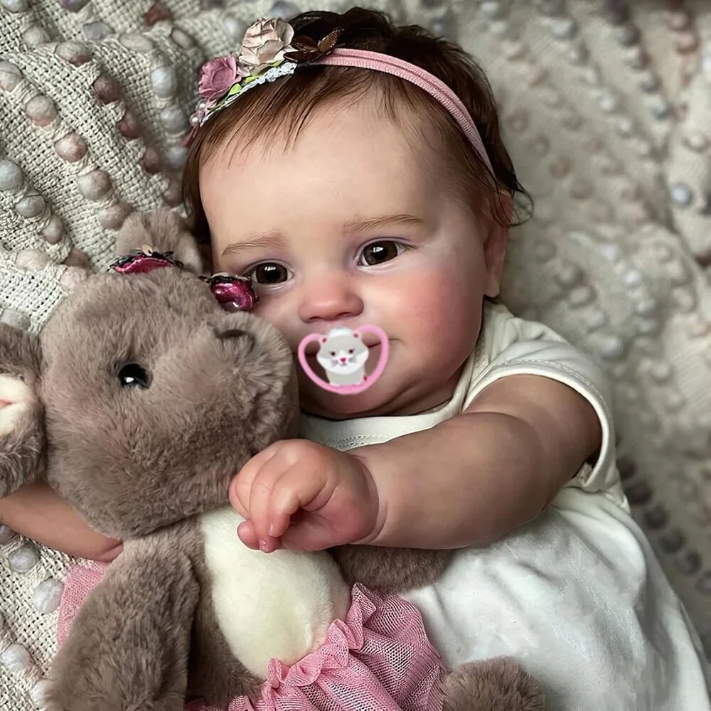 20 Inches Real Baby Size Rooted Hair Lifelike Smiling Reborn Baby Doll